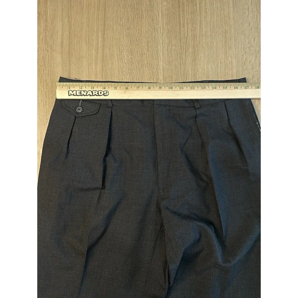 Polo Ralph Lauren Mens Black Pleated Dress Pants Cuffed Trouser Classic Fit